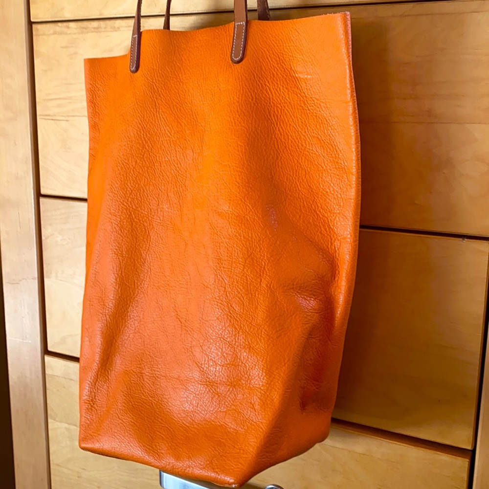 Orange leather Boho bag